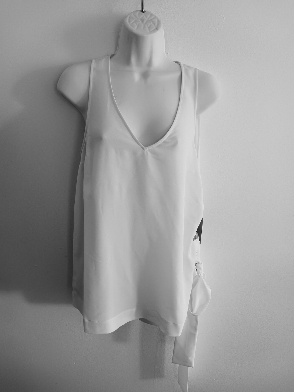 Classic White V-Neck Tie-Side Camisole